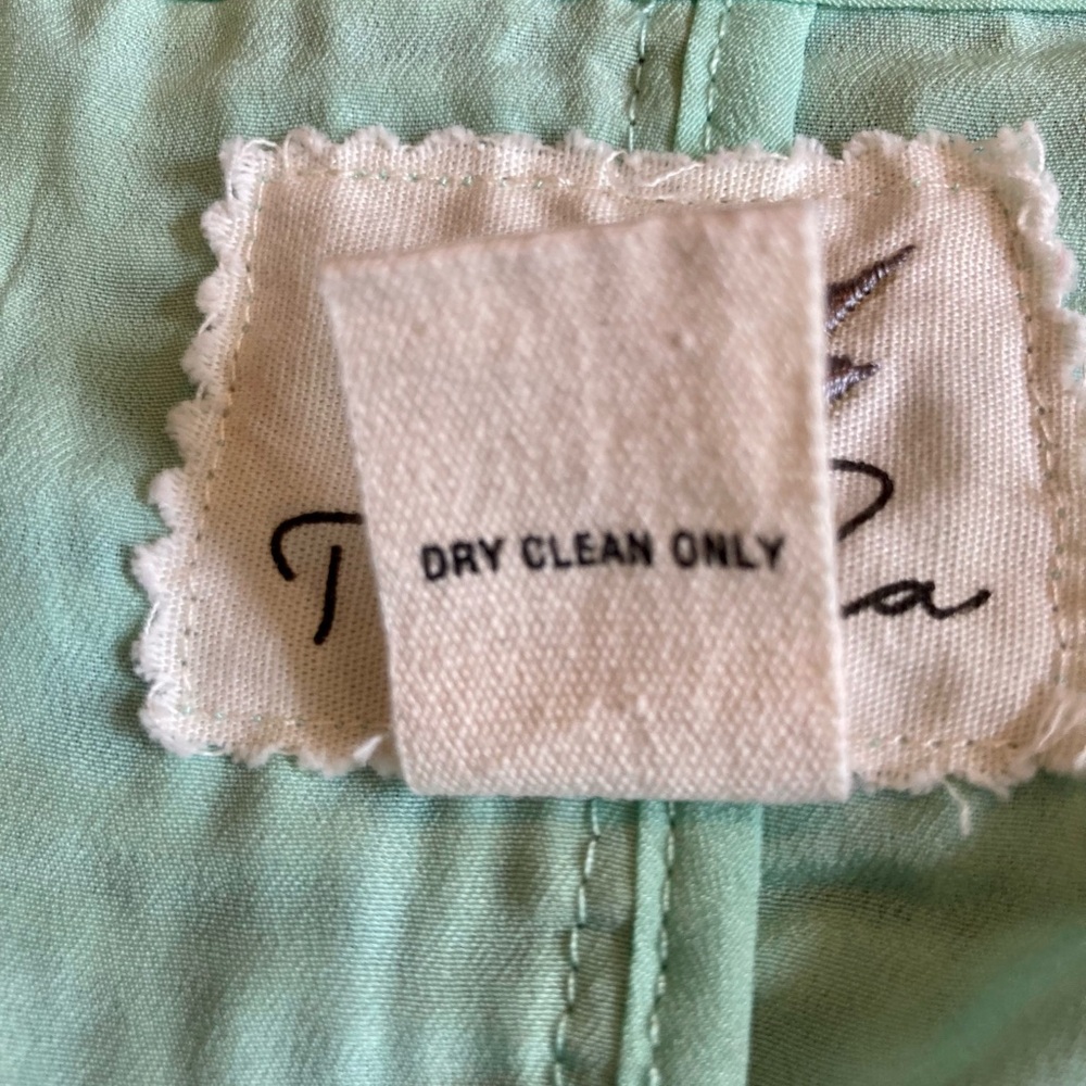 Anthropologie | Tabitha Golden Pane Shift Sequin Grid Overlay Mint Green Sz 6 - Picture 16 of 16